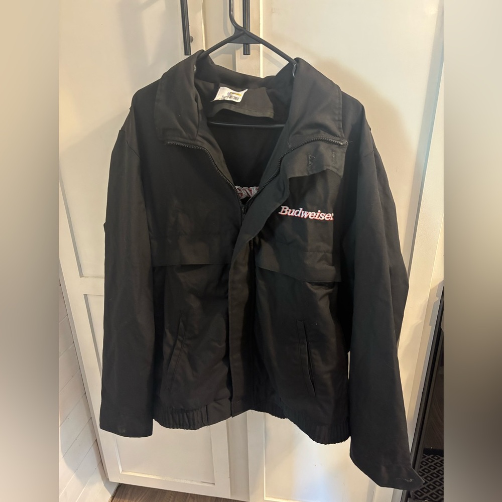 Budweiser Black Jacket with Small Red Accent